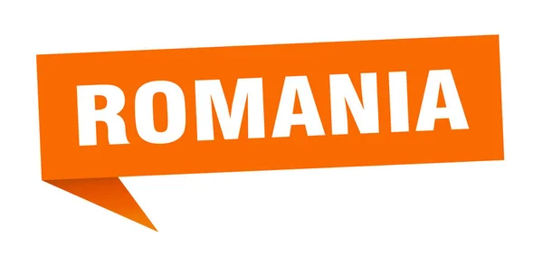 Romania sticker. Orange Romania signpost pointer sign — Stock Vector