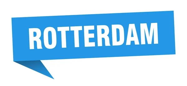 Rotterdamse sticker. Blauw Rotterdamse wegwijzerbord — Stockvector