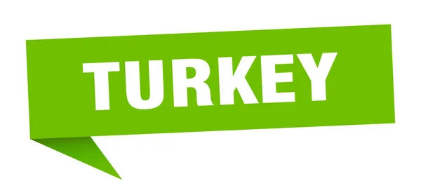トルコのステッカー。緑のトルコサインポインタ記号 — ストックベクタ