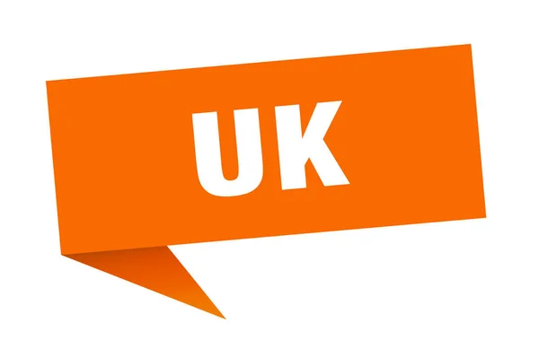 Uk sticker. Orange uk signpost pointer sign — Stock Vector