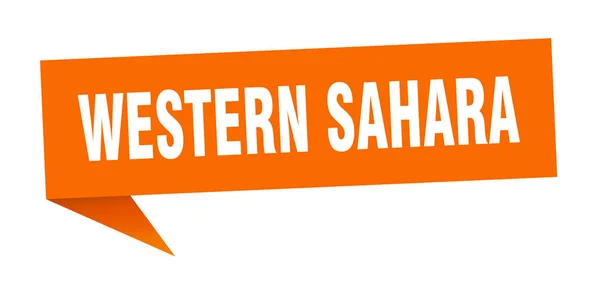 Pegatina del Sahara Occidental. Señal de puntero del Sahara Occidental naranja — Vector de stock