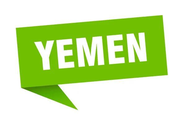 Etiqueta engomada Yemen. Señal de señalización de Yemen verde — Archivo Imágenes Vectoriales
