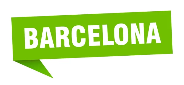 Barcelona sticker. Green Barcelona signpost pointer sign — Stock Vector