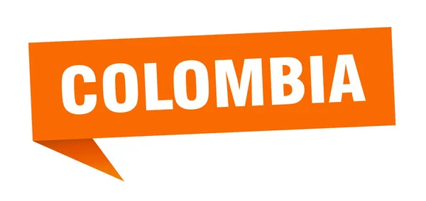 Colombia sticker. Orange Colombia signpost pointer sign — Stock Vector