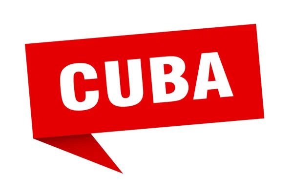 Cuba sticker. Rode Cuba wegwijzer wegwijzer — Stockvector