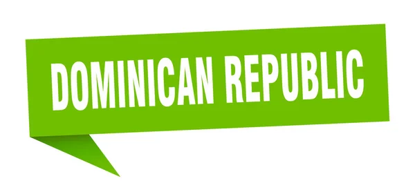 ドミニカ共和国のステッカー。緑のドミニカ共和国の記号ポインタ記号 — ストックベクタ