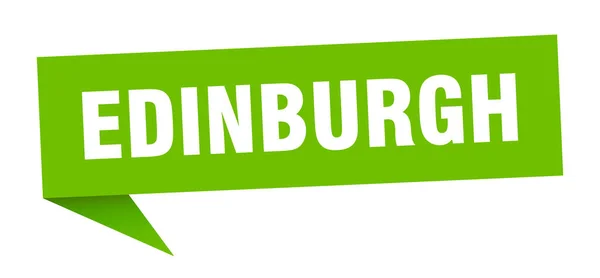 Edinburgh sticker. Green Edinburgh signpost pointer sign — Stock Vector