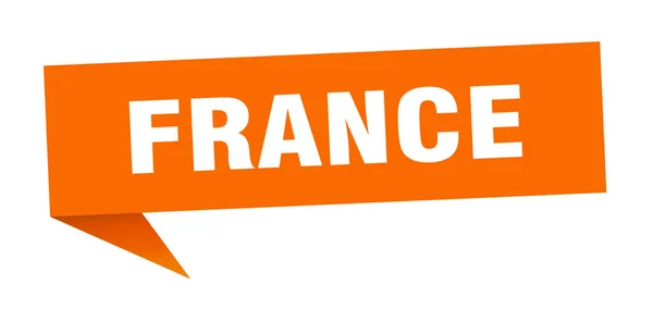 Frankrijk sticker. Oranje Frankrijk wegwijzer wegwijzer — Stockvector