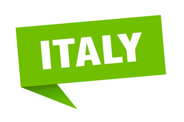 イタリア製ステッカー。緑のイタリアサインポインタ記号 — ストックベクタ