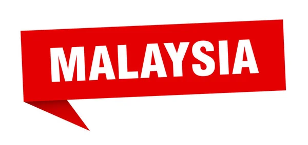 Malaysia-Aufkleber. rotes malaysisches Wegweiserschild — Stockvektor