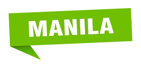 马尼拉贴纸 绿色马尼拉路标标志 — 图库矢量图片