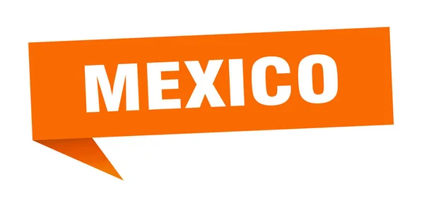 Mexico sticker. Orange Mexico signpost pointer sign — Stock Vector