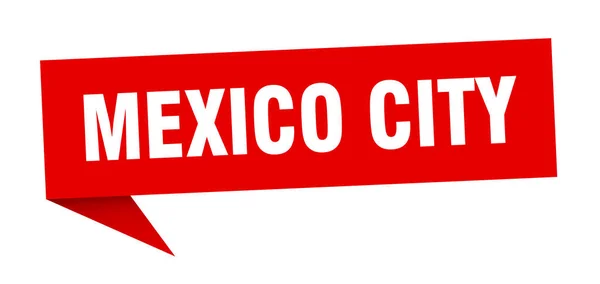 Pegatina de la Ciudad de México. Señal roja del puntero de la Ciudad de México — Vector de stock