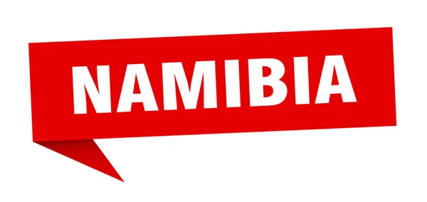 Namibië sticker. Rode Namibië wegwijzer wegwijzer — Stockvector