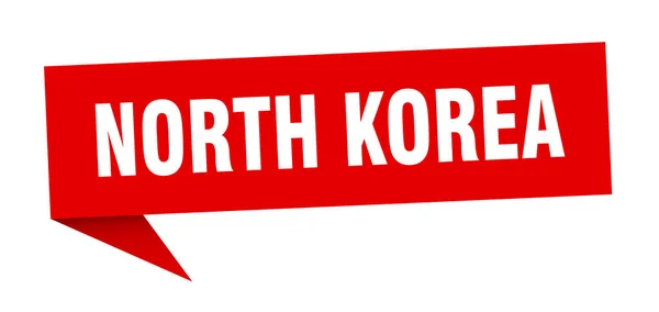 Naklejka Korei Północnej. Czerwony znak drogowskaz Korei Północnej — Wektor stockowy