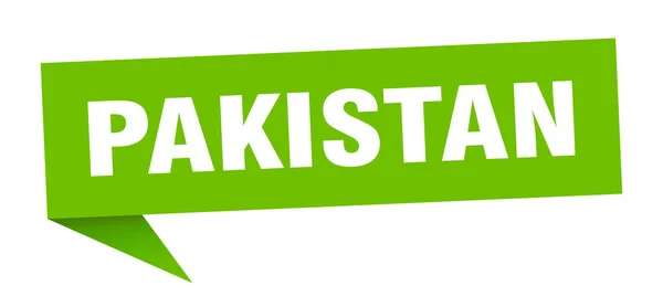 Pakistaanse sticker. Groene Pakistaanse wegwijzer aanwijzer — Stockvector