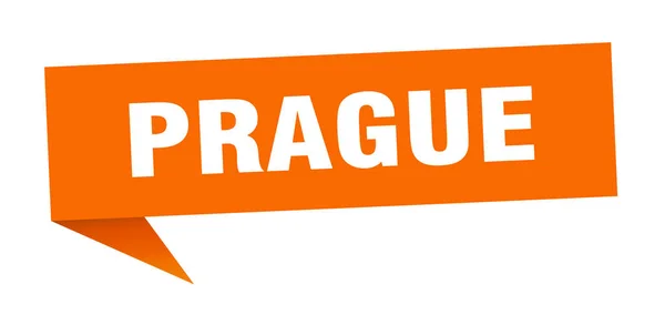 Praska naklejka. Orange Praga drogowskaz znak — Wektor stockowy