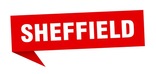 Sheffield sticker. Red Sheffield signpost pointer sign — Stock Vector