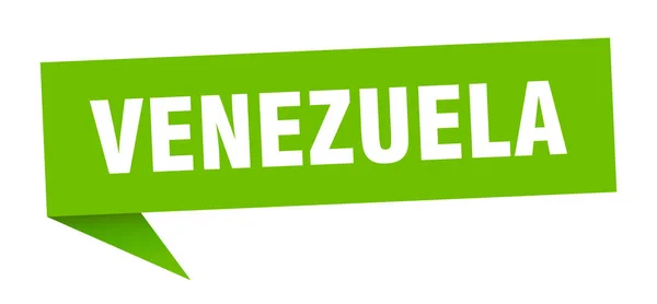 Venezuela sticker. Groene Venezuela wegwijzer wegwijzer — Stockvector