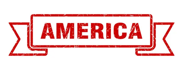 Americká stuha. Red America Grunge band sign — Stockový vektor