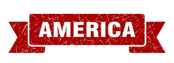 Fita americana. Red America grunge band sign — Vetor de Stock