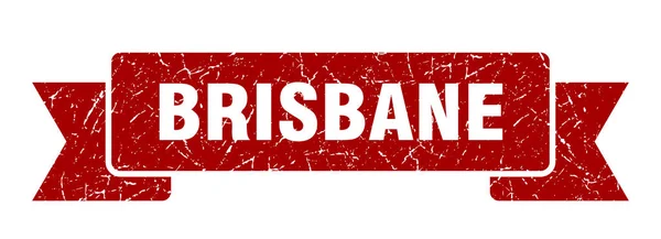 Брисбенська стрічка. Red Brisbane grunge band sign — стоковий вектор