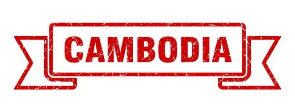 Fita cambojana. Red Camboja grunge banda sinal —  Vetores de Stock