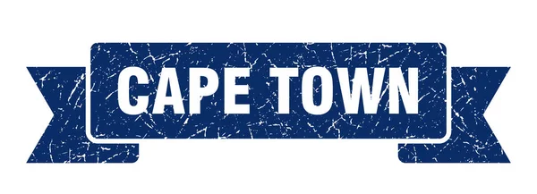 Cape Town kurdelesi. Blue Cape Town grunge bandı işareti — Stok Vektör