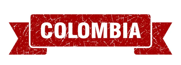 Colombia ribbon. Red Colombia grunge band sign — Stock Vector