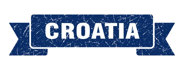Hırvatistan kurdelesi. Mavi Hırvatistan grunge bant işareti — Stok Vektör