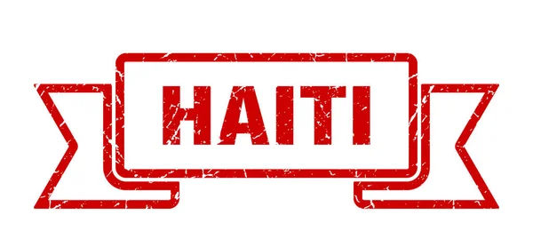 Haiti stuha. Red Haiti grunge band sign — Stockový vektor