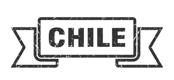 Wstążka chilijska. Czarny znak zespołu grunge Chile — Wektor stockowy
