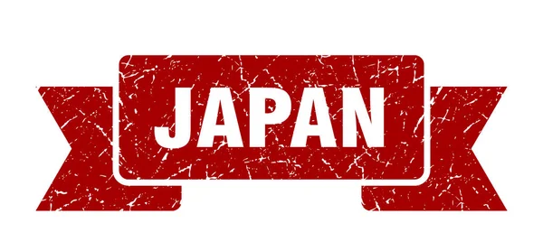 日本丝带。 红色日本格子带标志 — 图库矢量图片