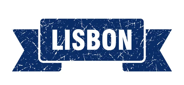 Fita de Lisboa. Sinal de banda azul Lisboa grunge — Vetor de Stock