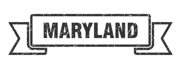 Ruban Maryland. Panneau grunge Maryland noir — Image vectorielle