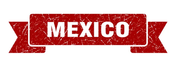 Mexico ribbon. Red Mexico grunge band sign — Stock Vector