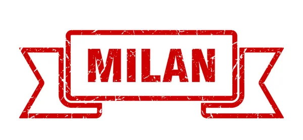 Міланська стрічка. Red Milan grunge band sign — стоковий вектор