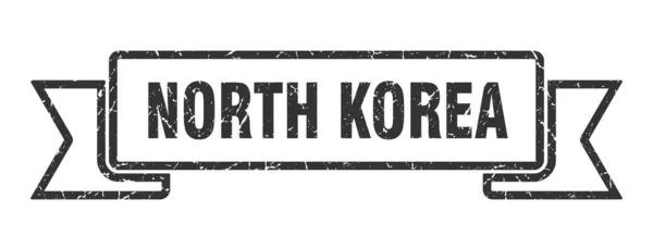 North Korea ribbon. Black North Korea grunge band sign — Stock Vector