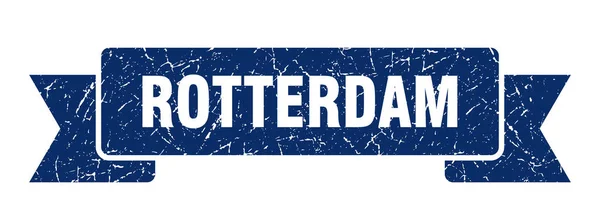 Rotterdam ribbon. Blue Rotterdam grunge band sign — Stock Vector