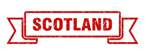Scotland ribbon. Red Scotland grunge band sign — Stock Vector