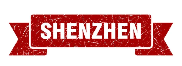 Cinta Shenzhen. Signo de banda grunge rojo Shenzhen — Vector de stock