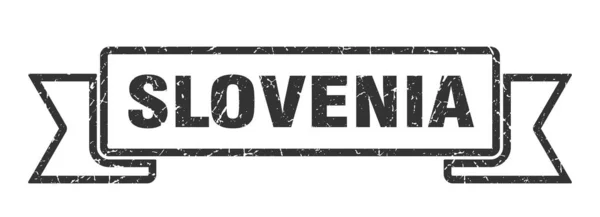 Словенська стрічка. Black Slovenia grunge band sign — стоковий вектор
