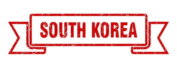 Ruban Corée du Sud. Signature bande grunge Corée du Sud rouge — Image vectorielle