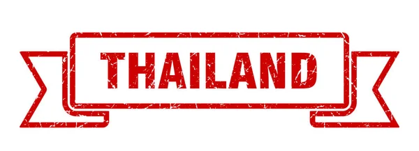 Tajlandzka wstążka. Czerwona Tajlandia grunge band znak — Wektor stockowy