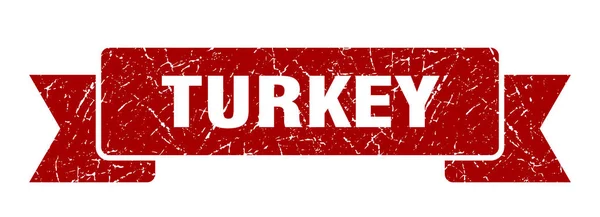 Pulyka szalag. Red Turkey grunge zenekar felirat — Stock Vector