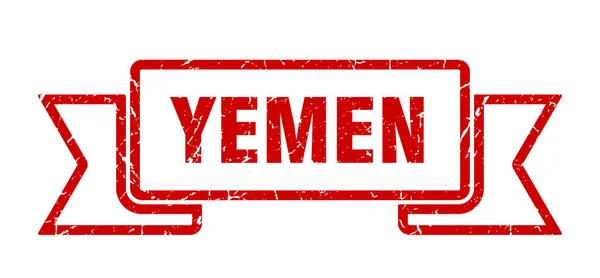 Jemen-bandet. Röda Jemen grunge band tecken — Stock vektor