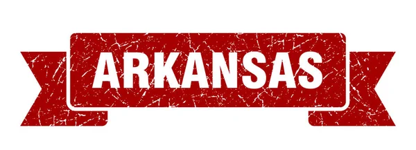 Arkansas szalag. Vörös Arkansas grunge zenekar jel — Stock Vector