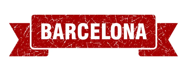 Wstążka barcelońska. Czerwony znak zespołu grunge Barcelona — Wektor stockowy