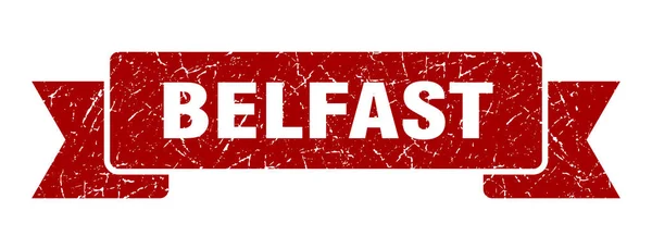 Fita de Belfast. Red Belfast grunge banda sinal — Vetor de Stock