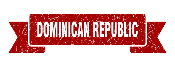 Cinta de República Dominicana. Rojo República Dominicana signo de banda grunge — Archivo Imágenes Vectoriales